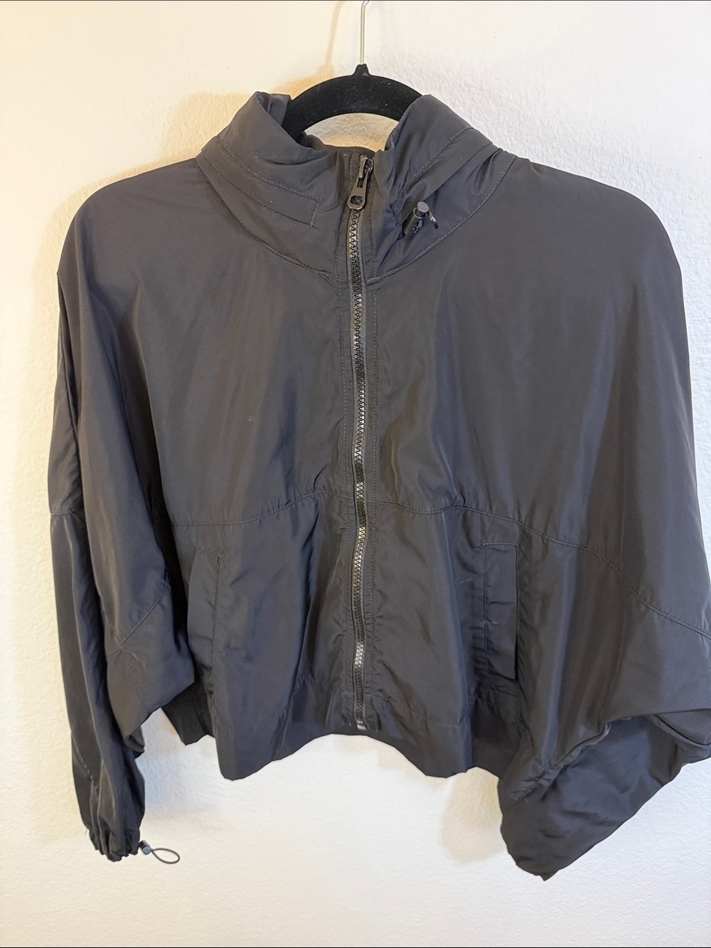 ZARA Charcoal Gray Rain Jacket with High Neck